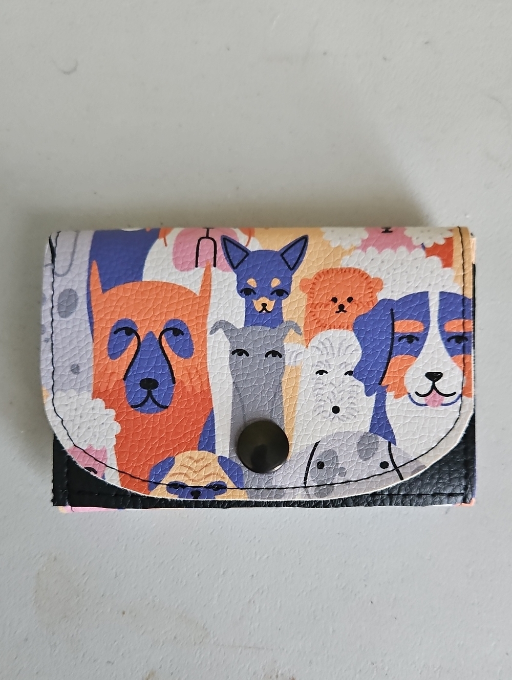 Colorful Dog Print Snap Wallet